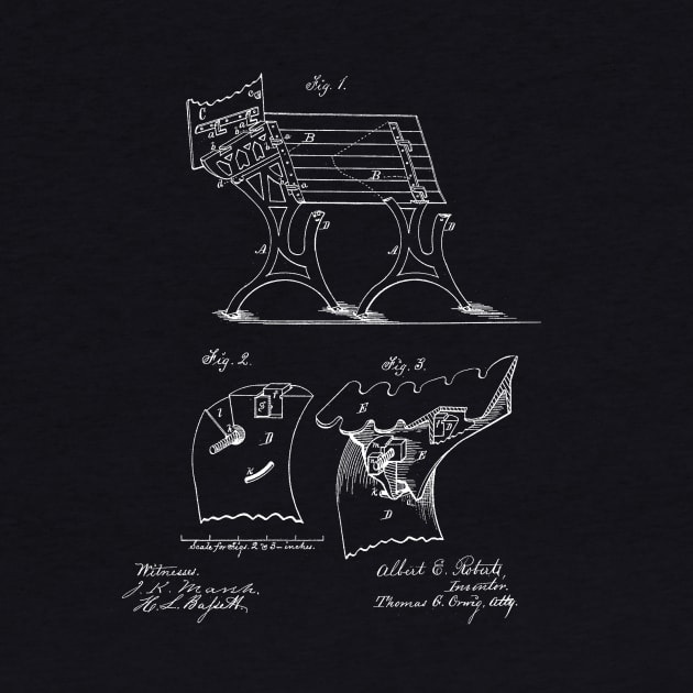 School Desk and Seats Vintage Patent Drawing by TheYoungDesigns